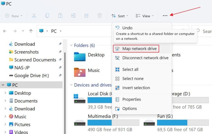 Windows File Explorer Map Network Drive Shortcut 720x455 