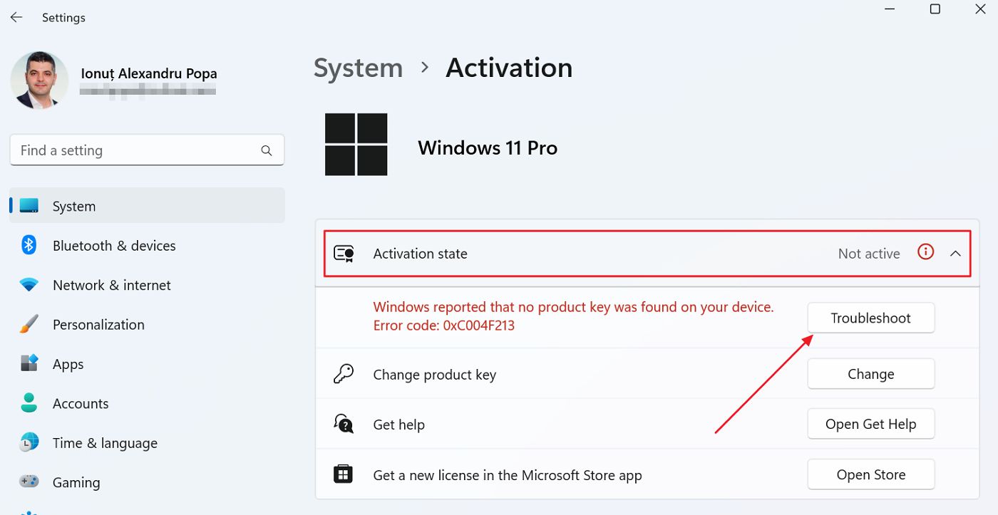 windows not activated no product key found