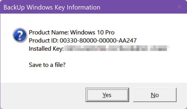 script básico visual da chave de produto do windows