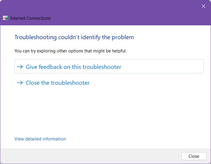windows troubleshooter couldnt identify the problem