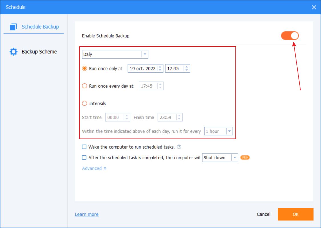 aomei backupper programador de backup de ficheiros