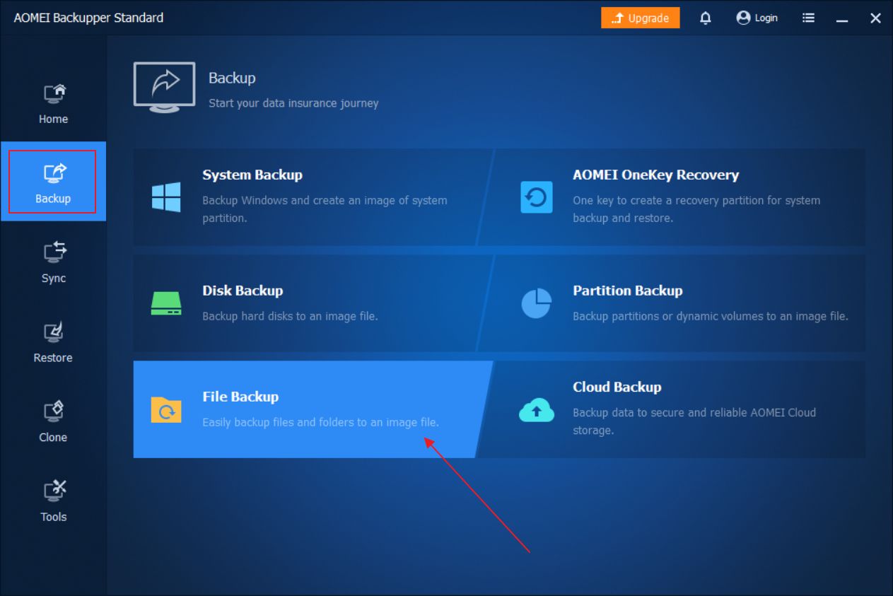 aomei backupper sauvegarde des fichiers