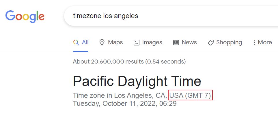 google check city timezone