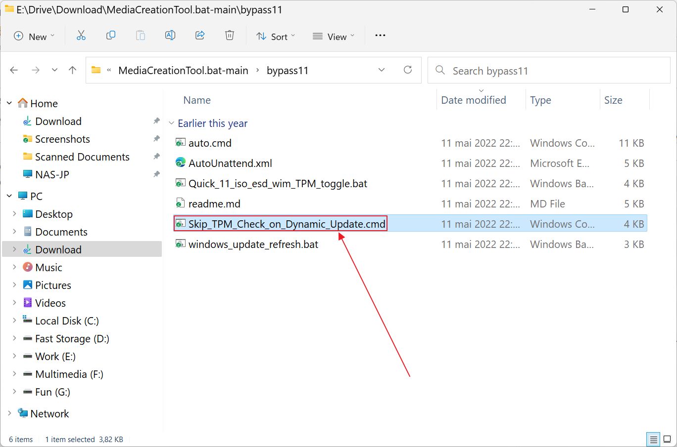 mediacreationtool.bat skip tpm check on dynamic update