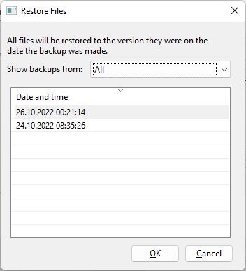 windows backup select version to restore to