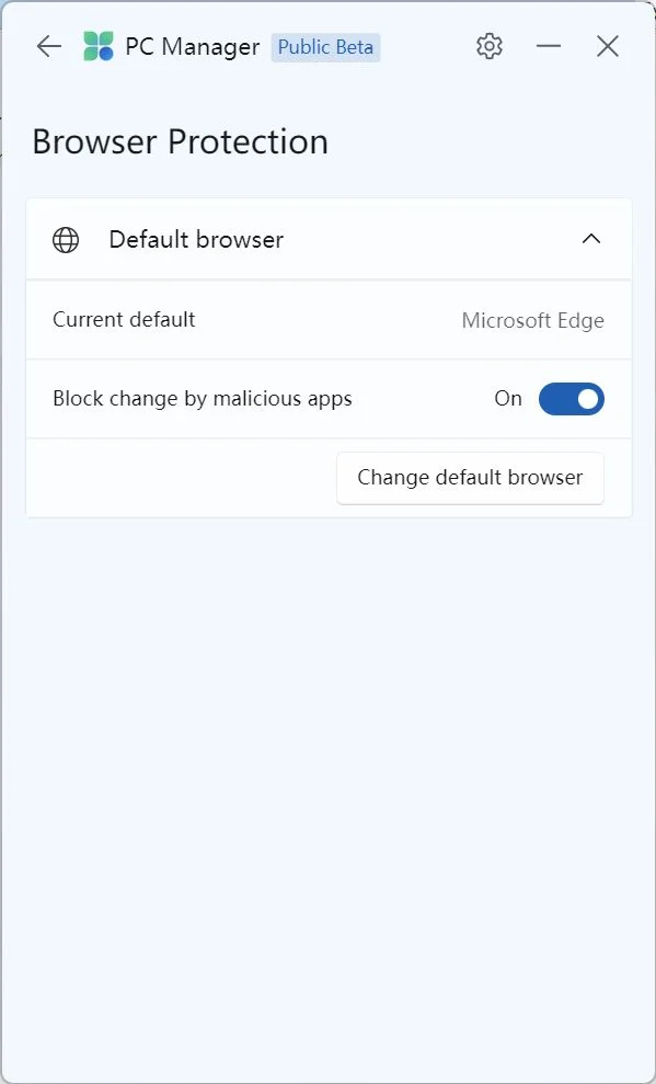 windows pc manager protection du navigateur