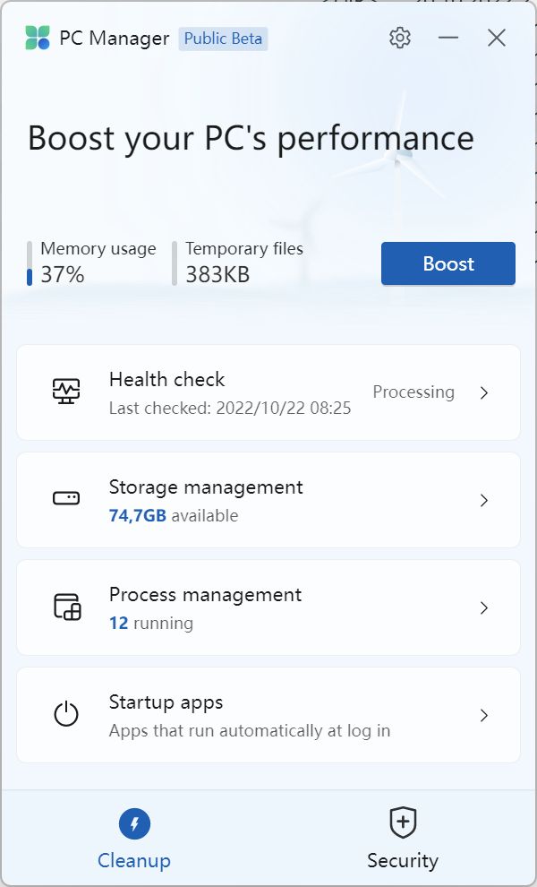 windows pc manager cleanup