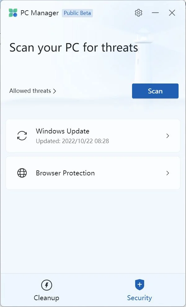 windows pc manager security