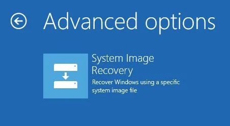 image du système de récupération de Windows