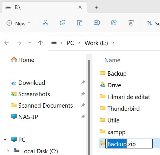 windows zip file name