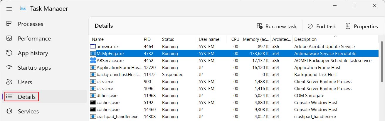 msmpeng.exe antimalware service executable