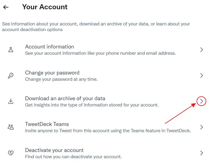 twitter download an archive of your data
