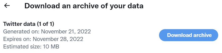 twitter download archive details