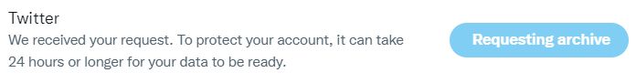twitter requesting archive