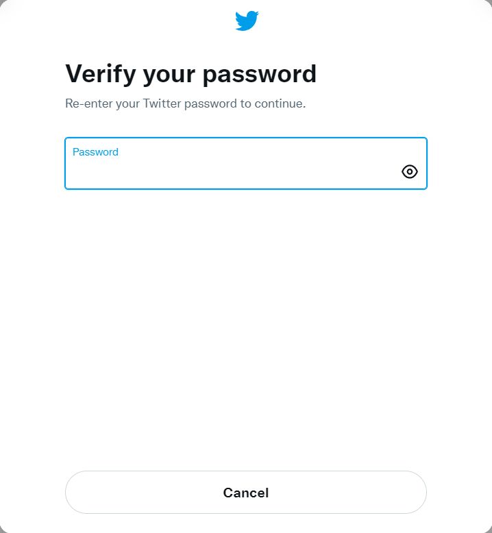 twitter verify your password