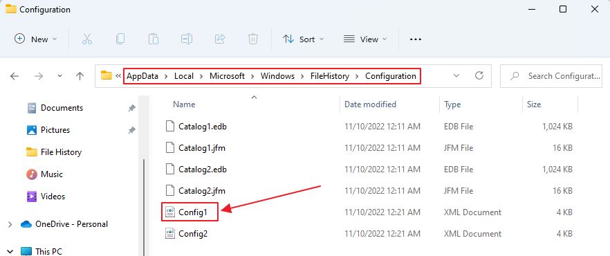 windows 11 editar ficheiro histórico ficheiro de configuração