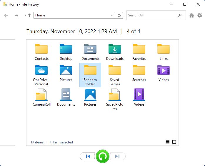 windows 11 restore other folders outside libraries