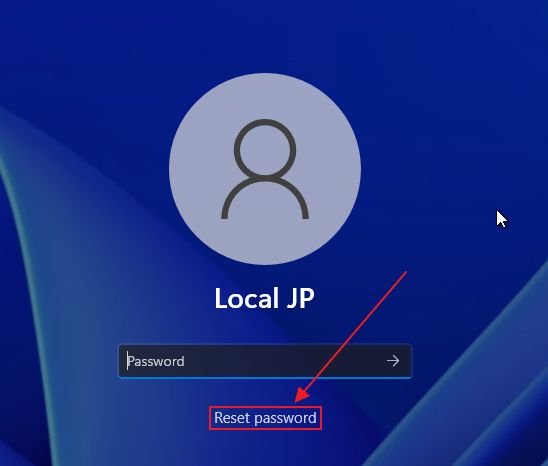 windows login reset password
