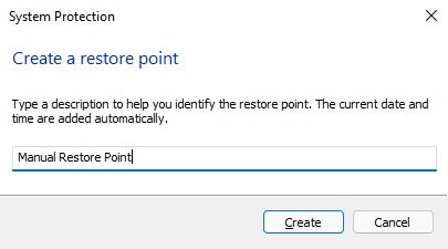 windows manual restore point name