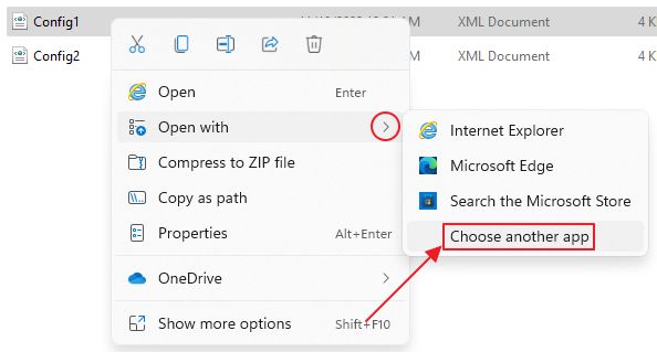 windows open with choose another app