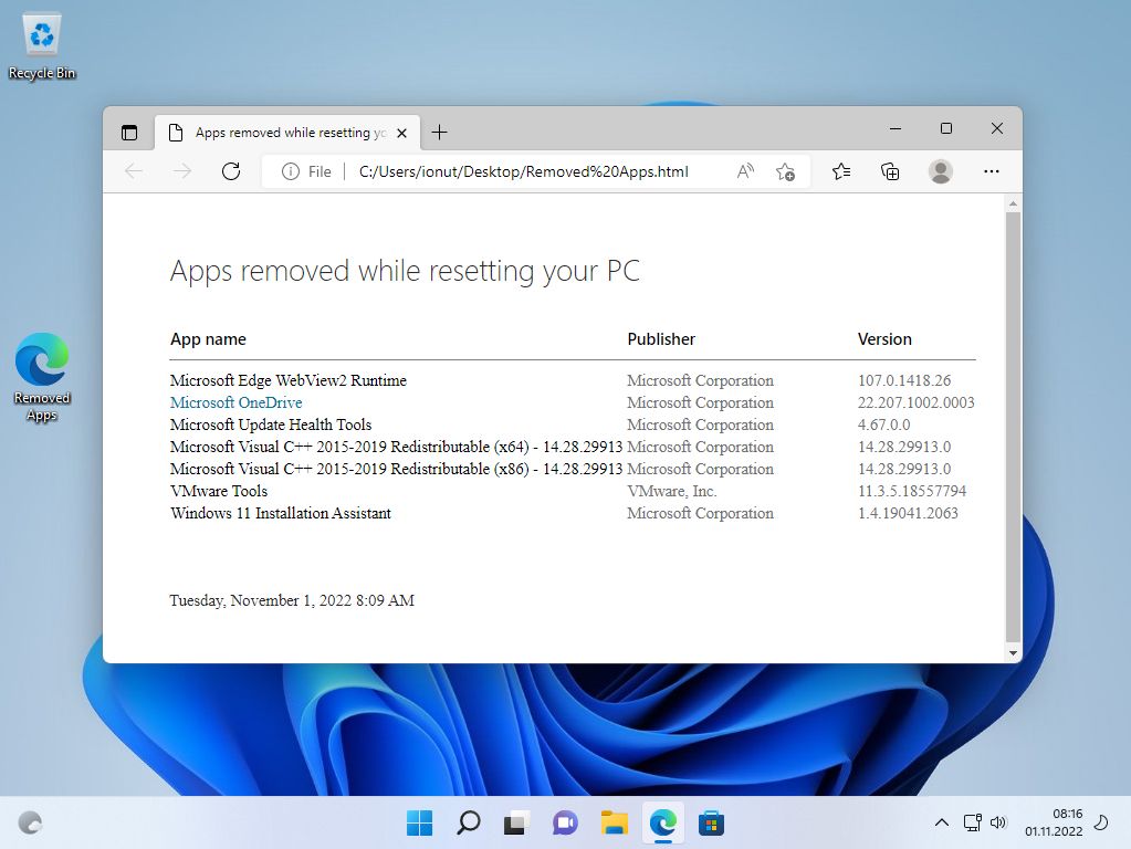 windows reset pc apps removed while resetting