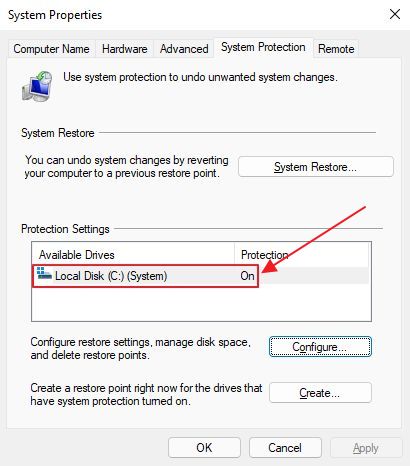 Protezione del sistema Windows attivata