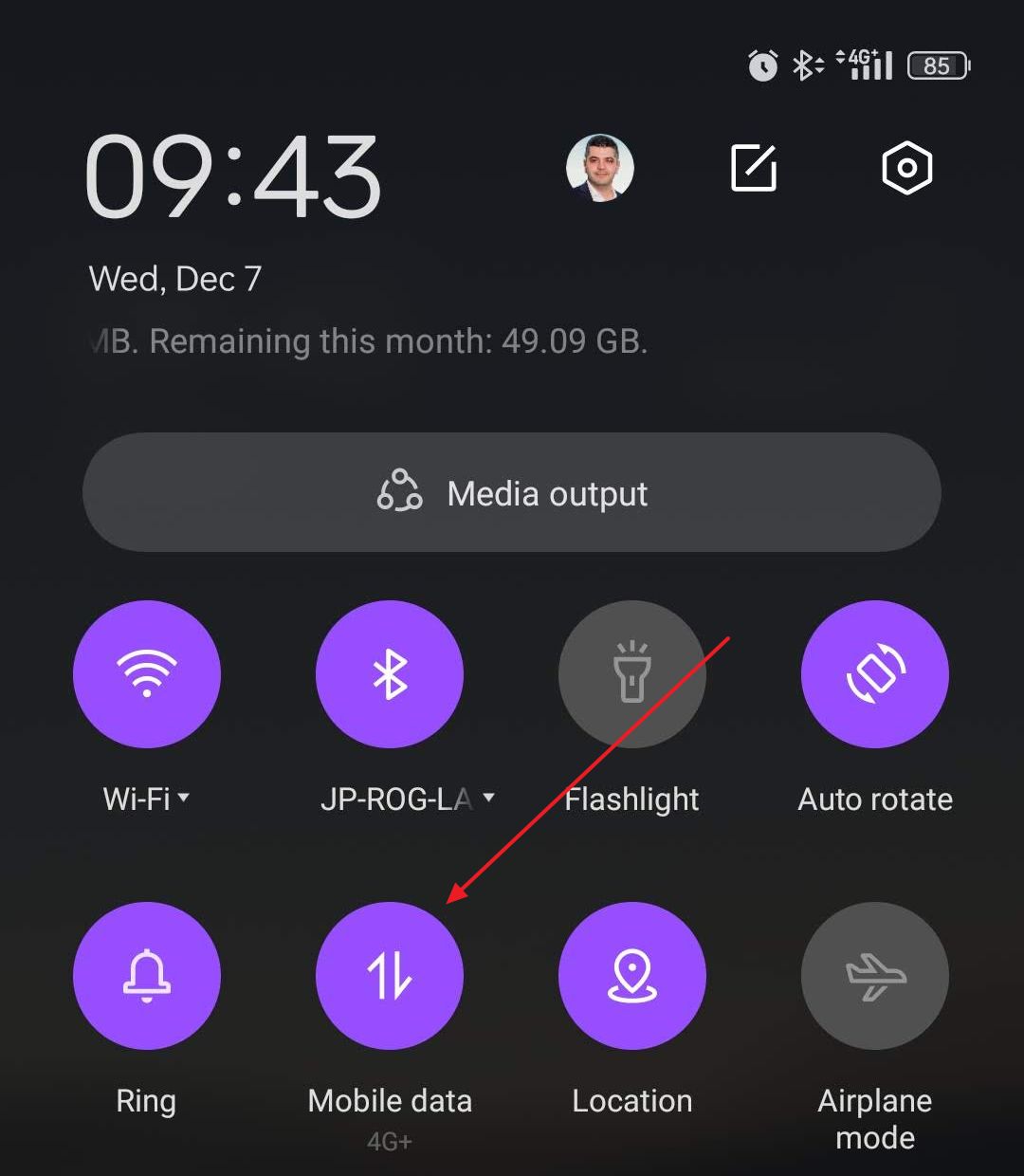 android mobile data toggle