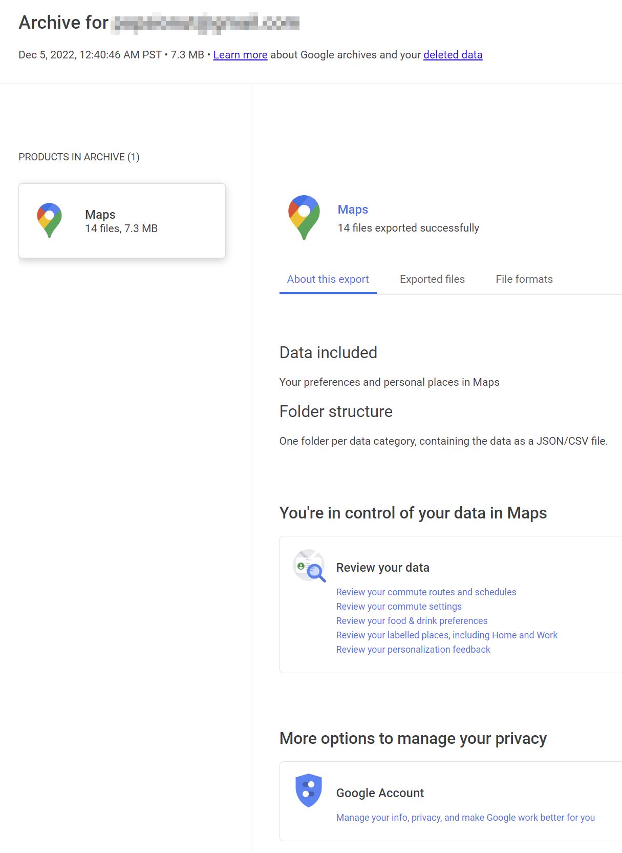 google takeout maps archive browser