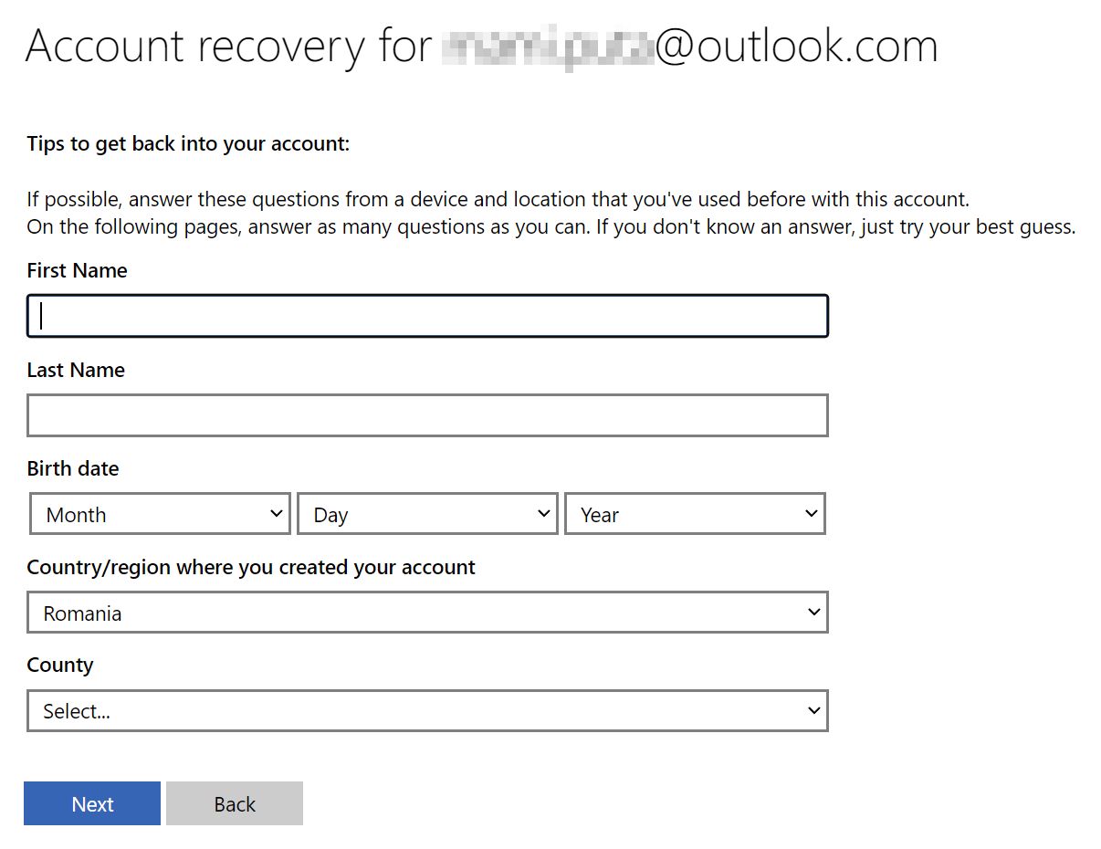 microsoft account recovery for