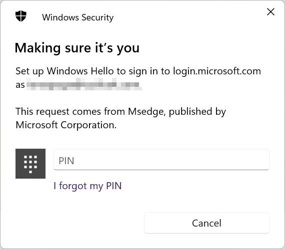 microsoft account security making sure it is you PIN
