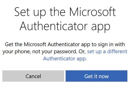 microsoft account set authenticator app