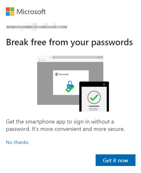 microsoft break free from your passwords