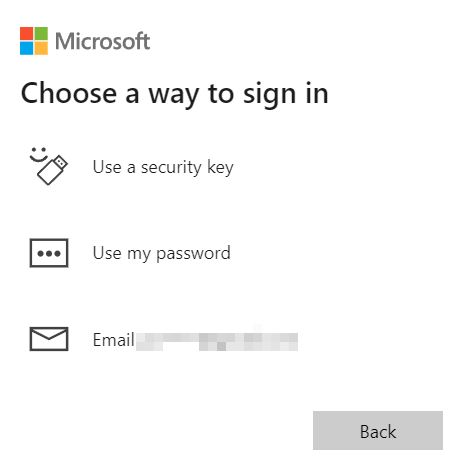 microsoft choose a way to sign in