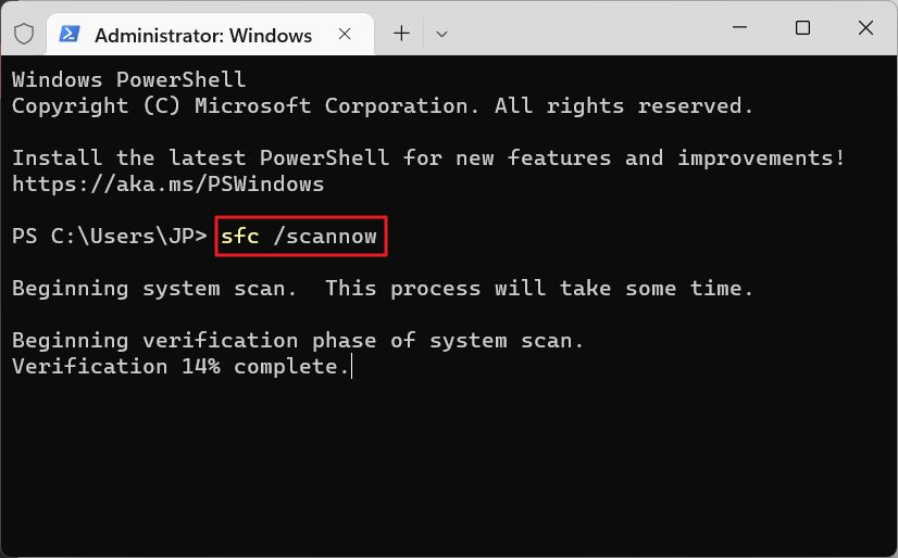 sfc scannow Windows Sistem Dosyası Denetimi komutu