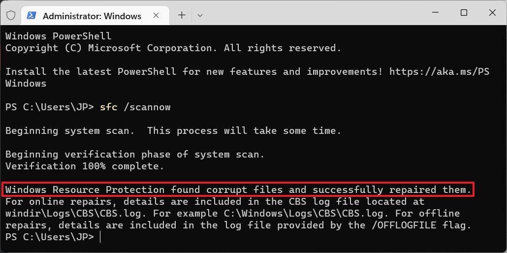 sfc scannow a trouvé des fichiers corrompus