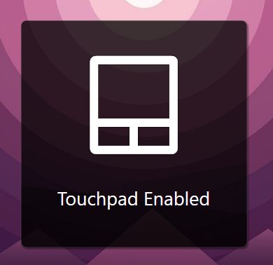 touchpad enabled overlay message