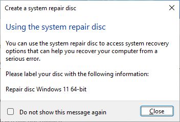 using the system repair disc