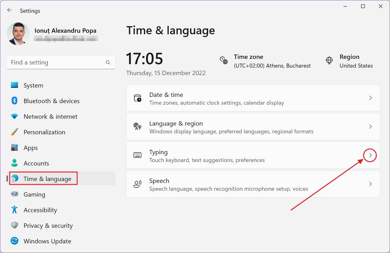 windows 11 settings time language typing