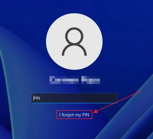 windows login screen forgot my pin