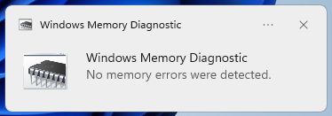 windows memory diagnostic no errors detected