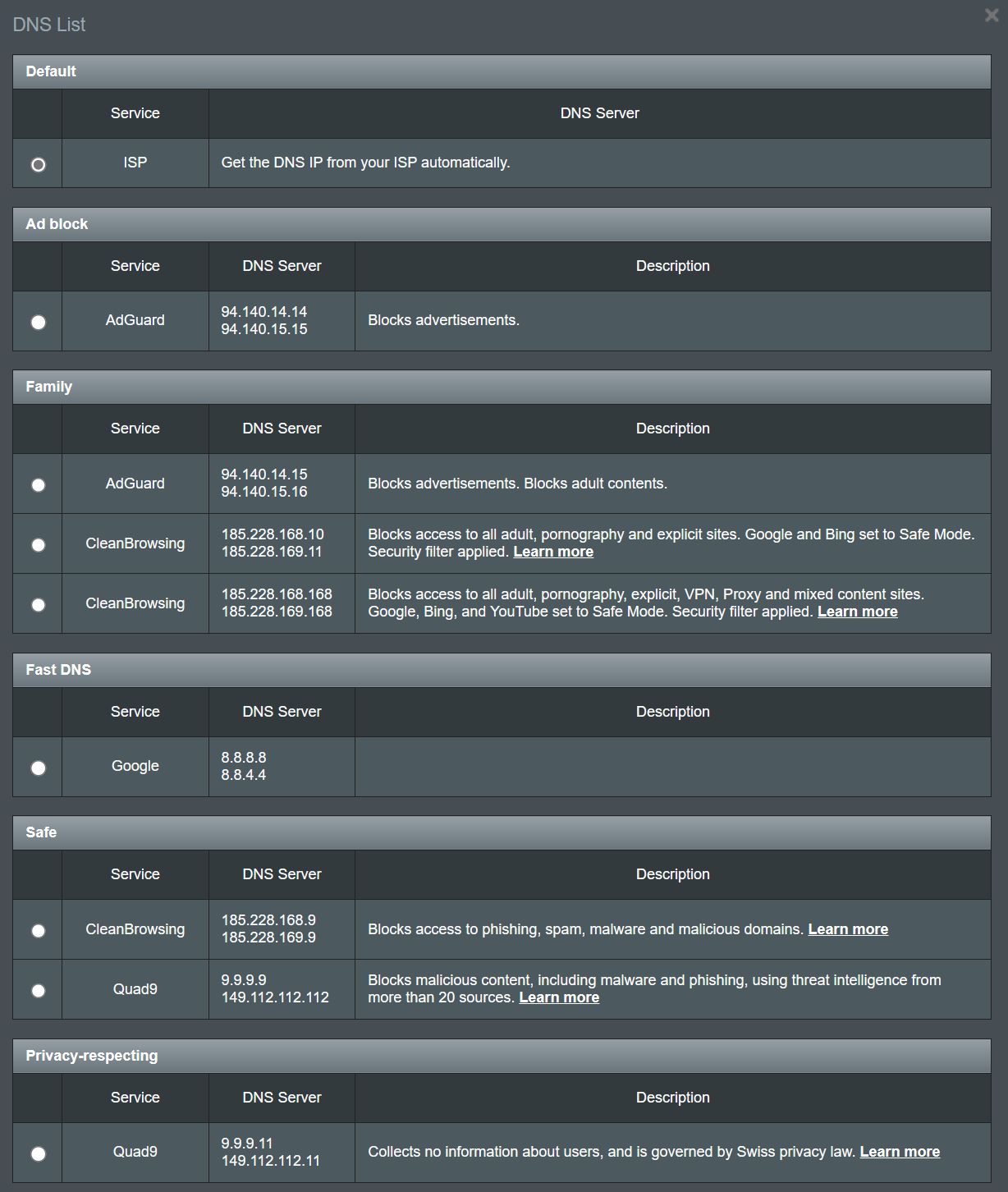 asus router custom dns settings