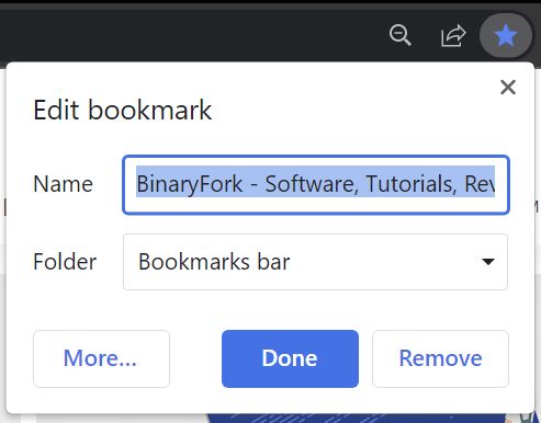 chrome bookmark current page