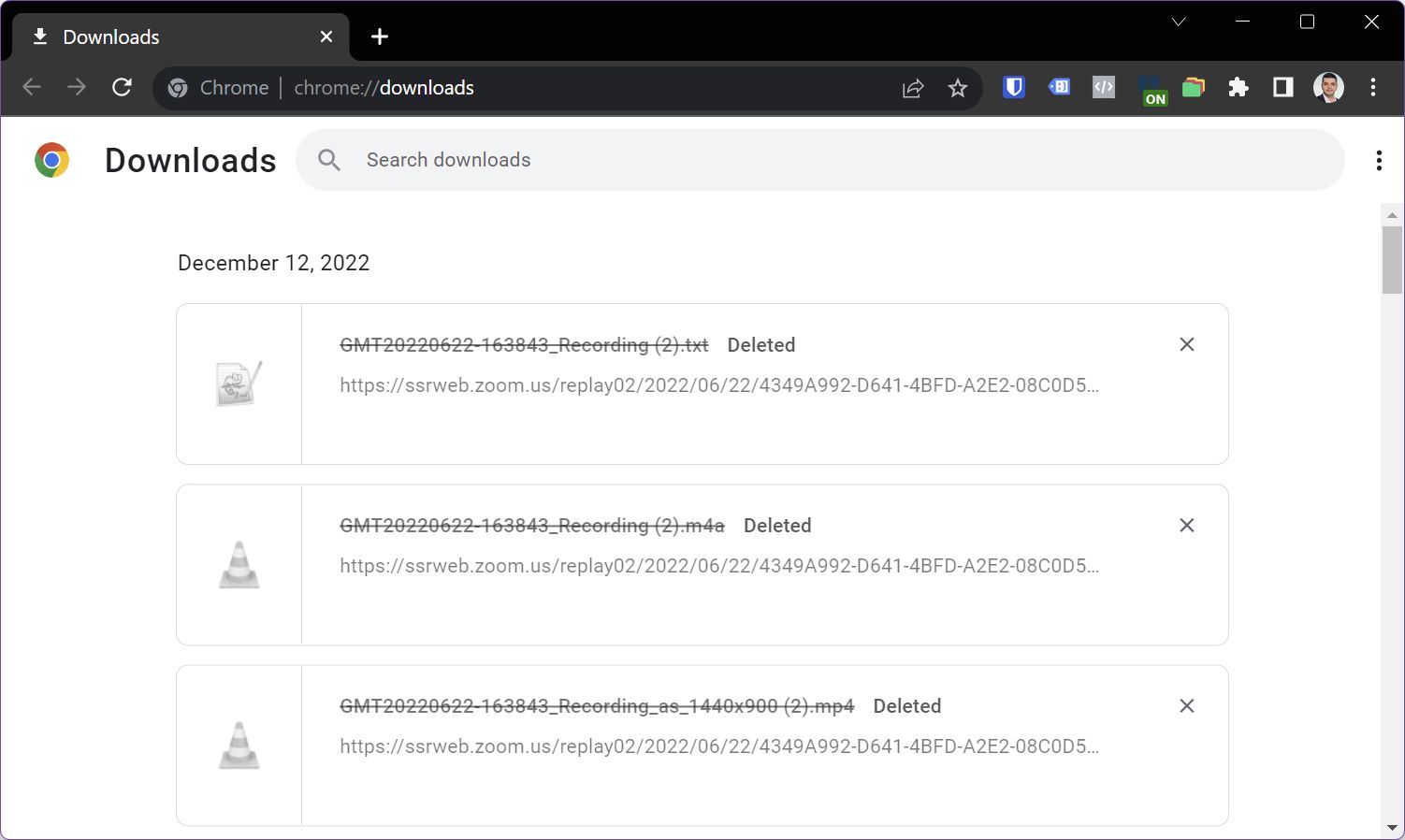 chrome downloads page
