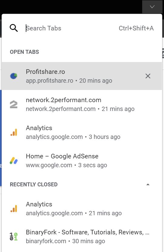 chrome search all tabs