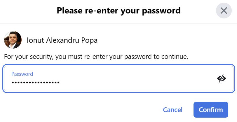 facebook reenter your password