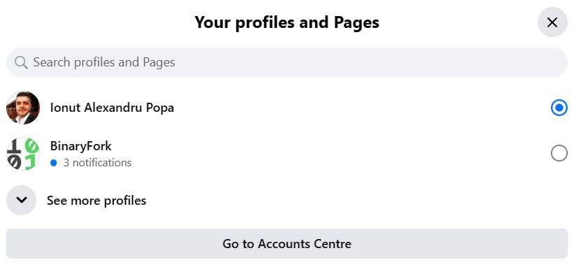 facebook view profiles and pages