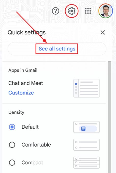 gmail all settings