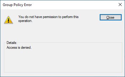 group policy error access is denied