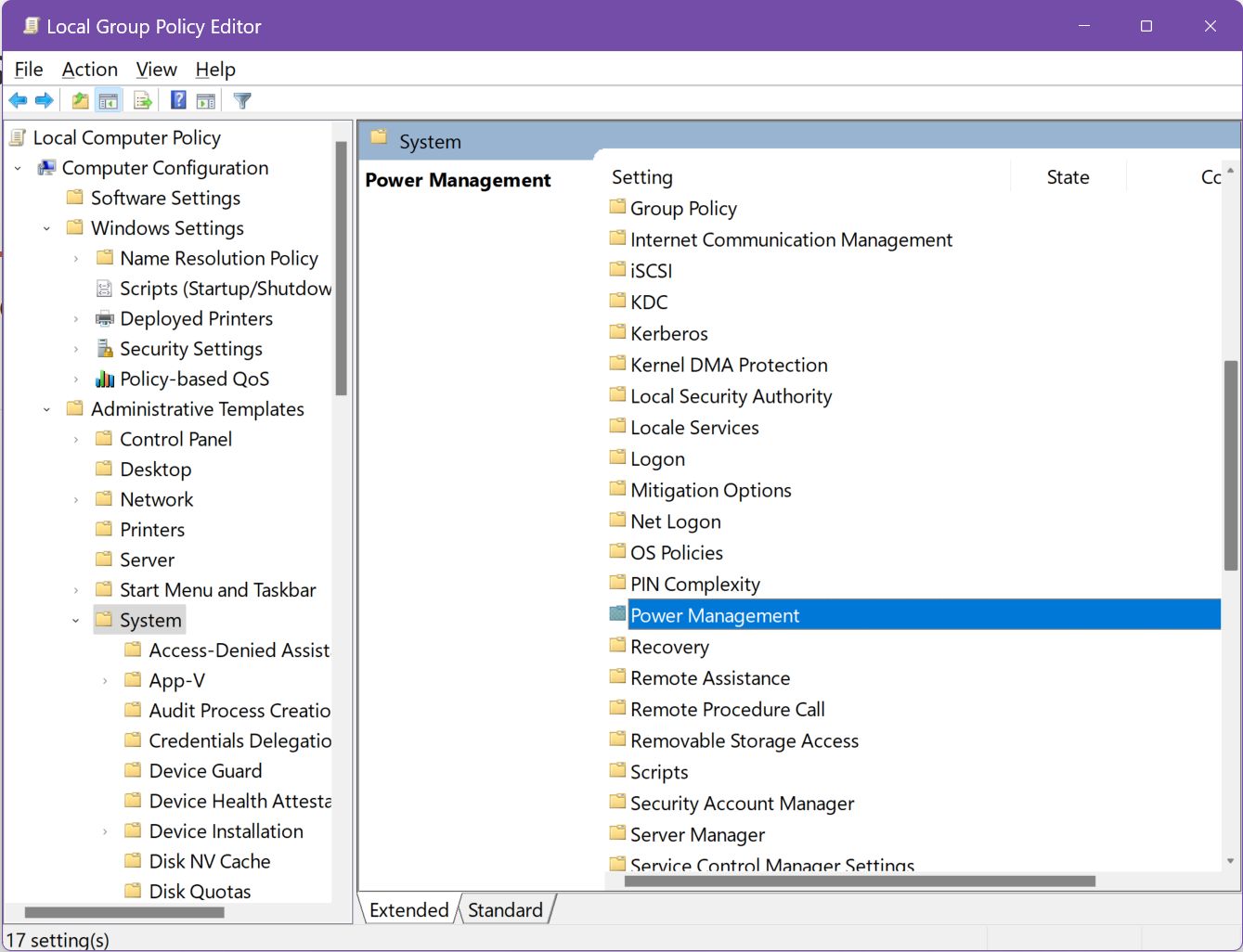 local group policy editor computer configuration administrative templates system