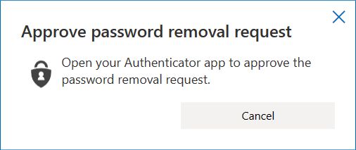 microsoft account approve password removal request